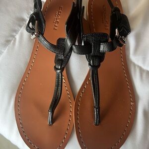 Coach Black Leather Women's Sandals